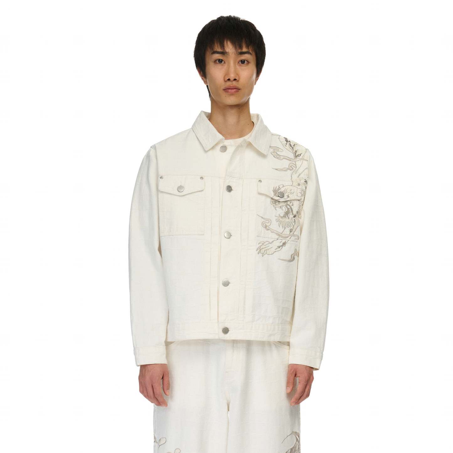 "yakuza" denim Jacket off white-Fineriform