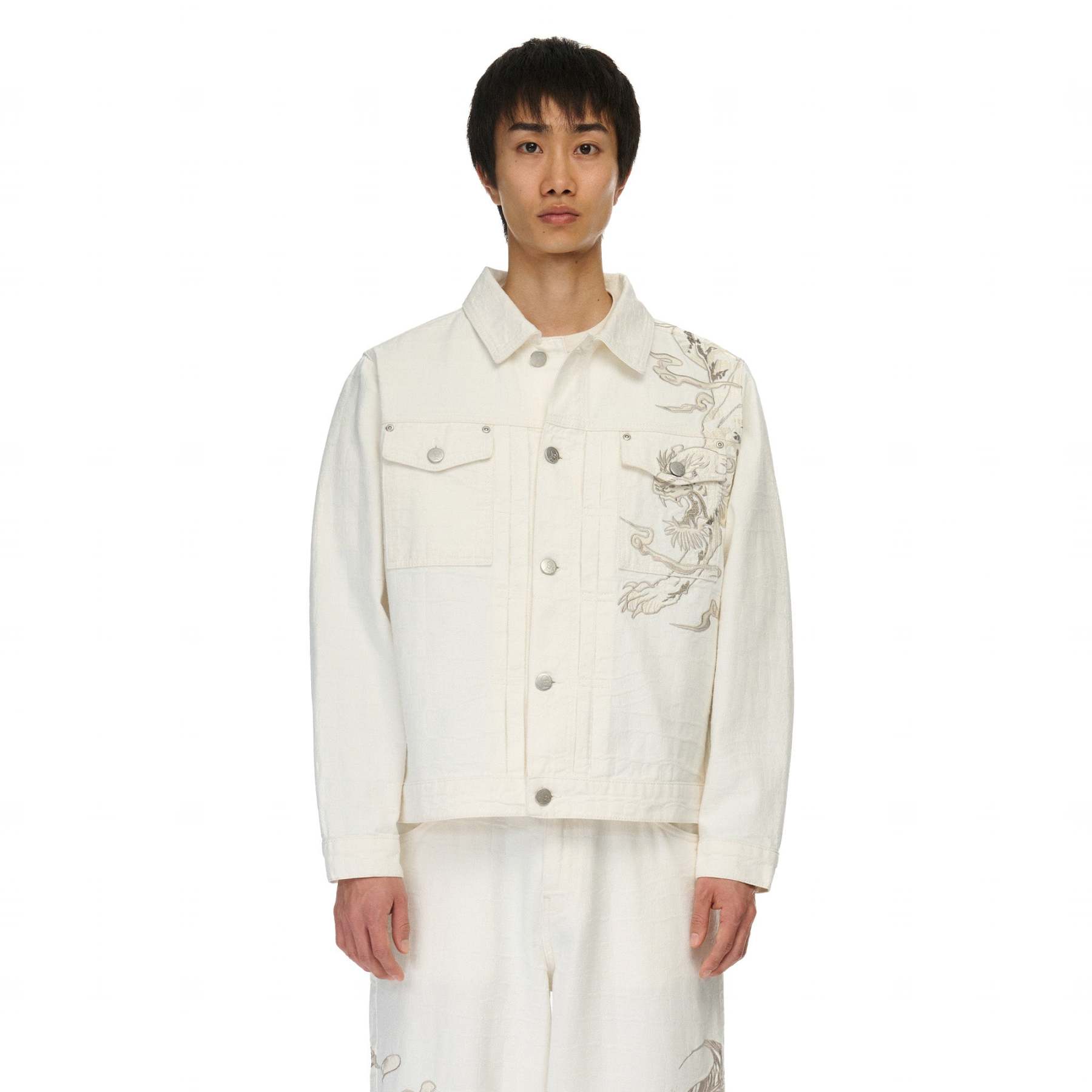 "yakuza" denim Jacket off white-Fineriform