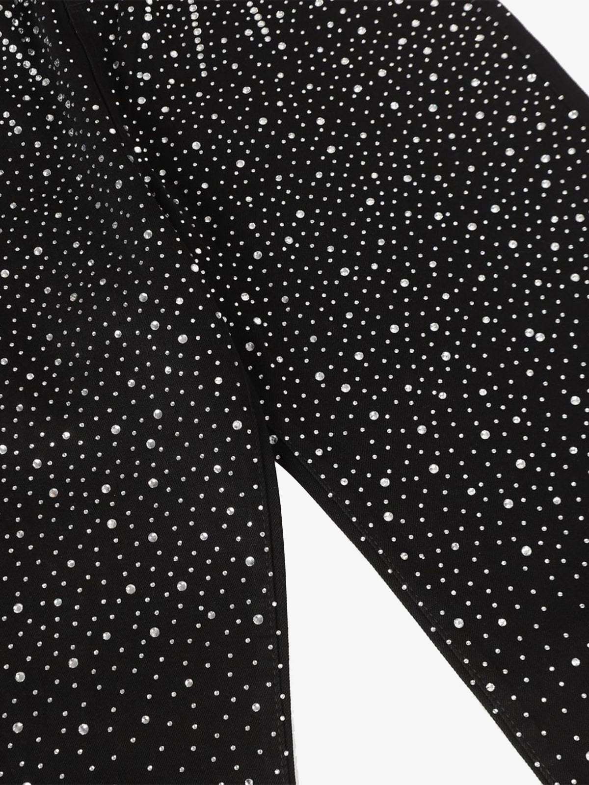 Retro Denim Full Rhinestone Design Baggy Jeans - 2545-Fineriform