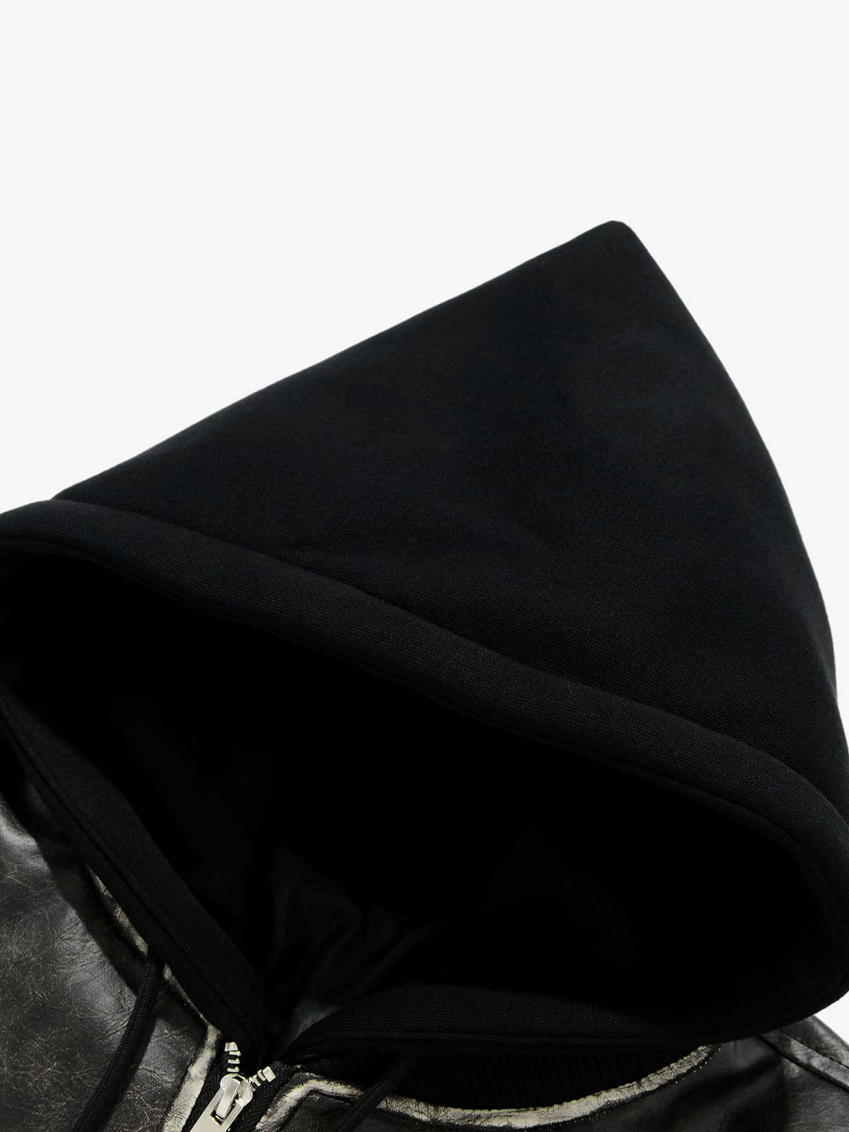 Retro Distressed Washed PU Leather Cotton Jacket-Fineriform