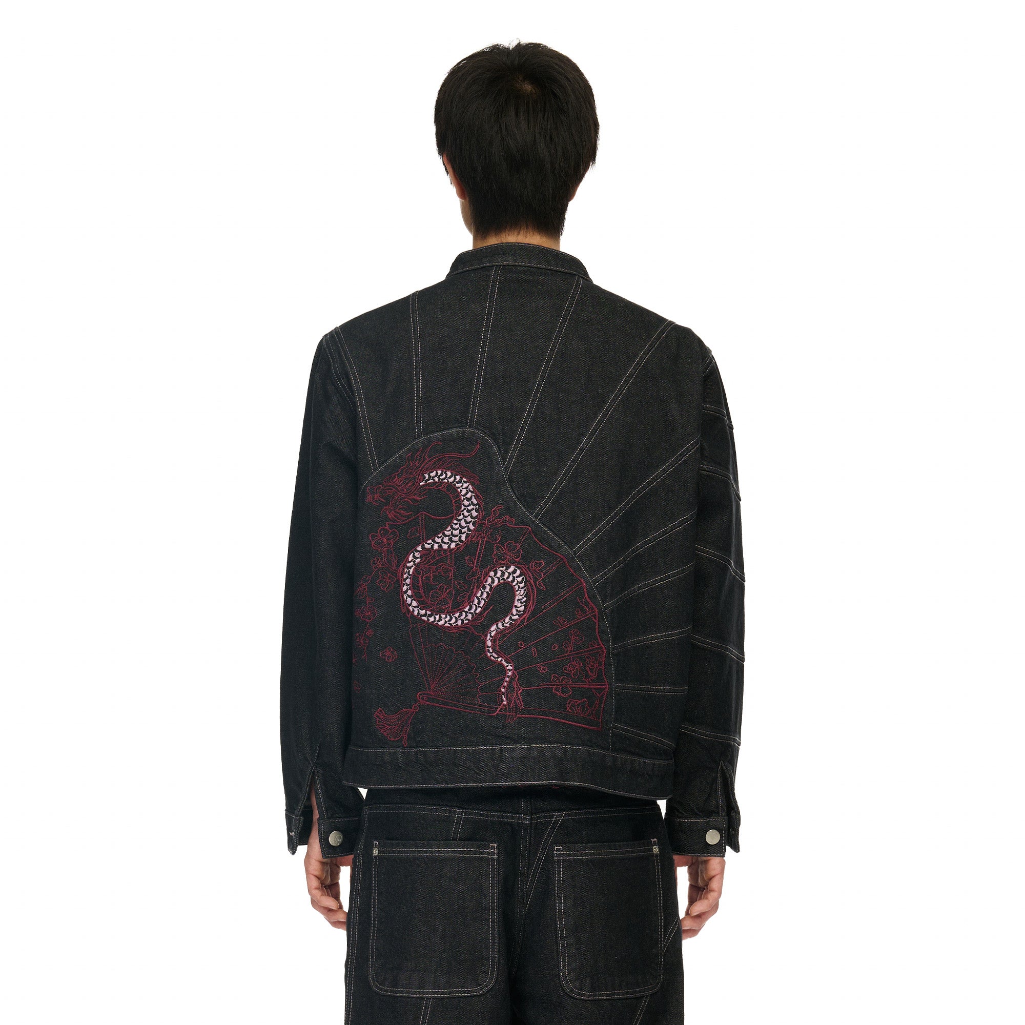 "yakuza" raw denim Jacket-Fineriform