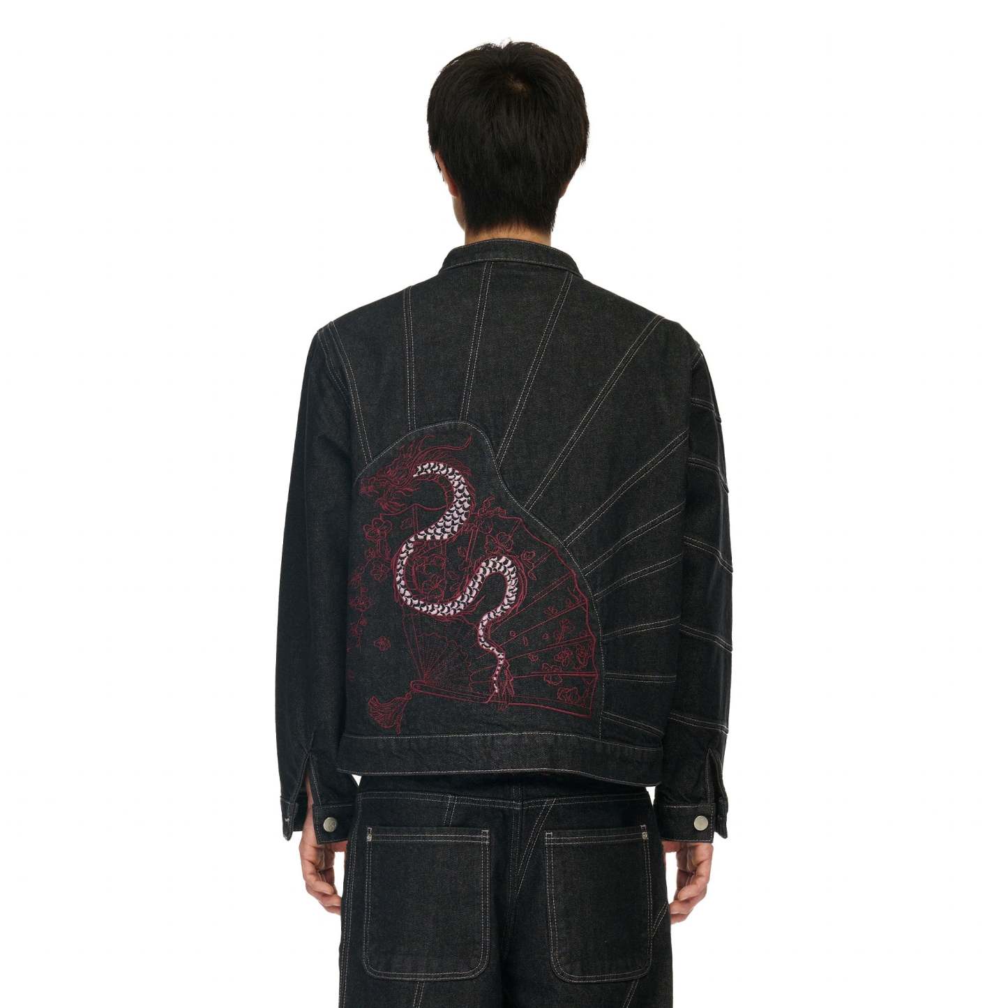 "yakuza" raw denim Jacket-Fineriform