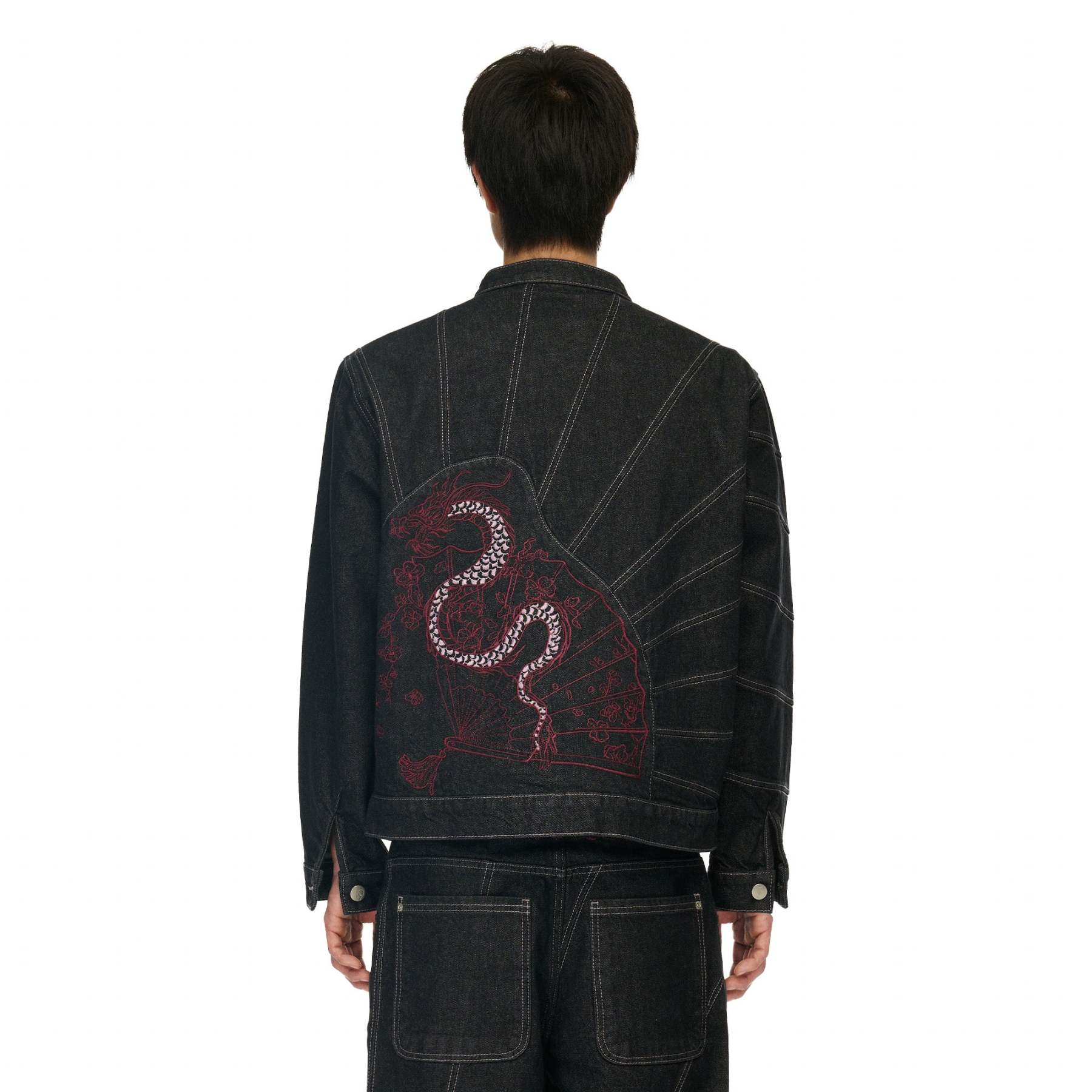 "yakuza" raw denim Jacket-Fineriform