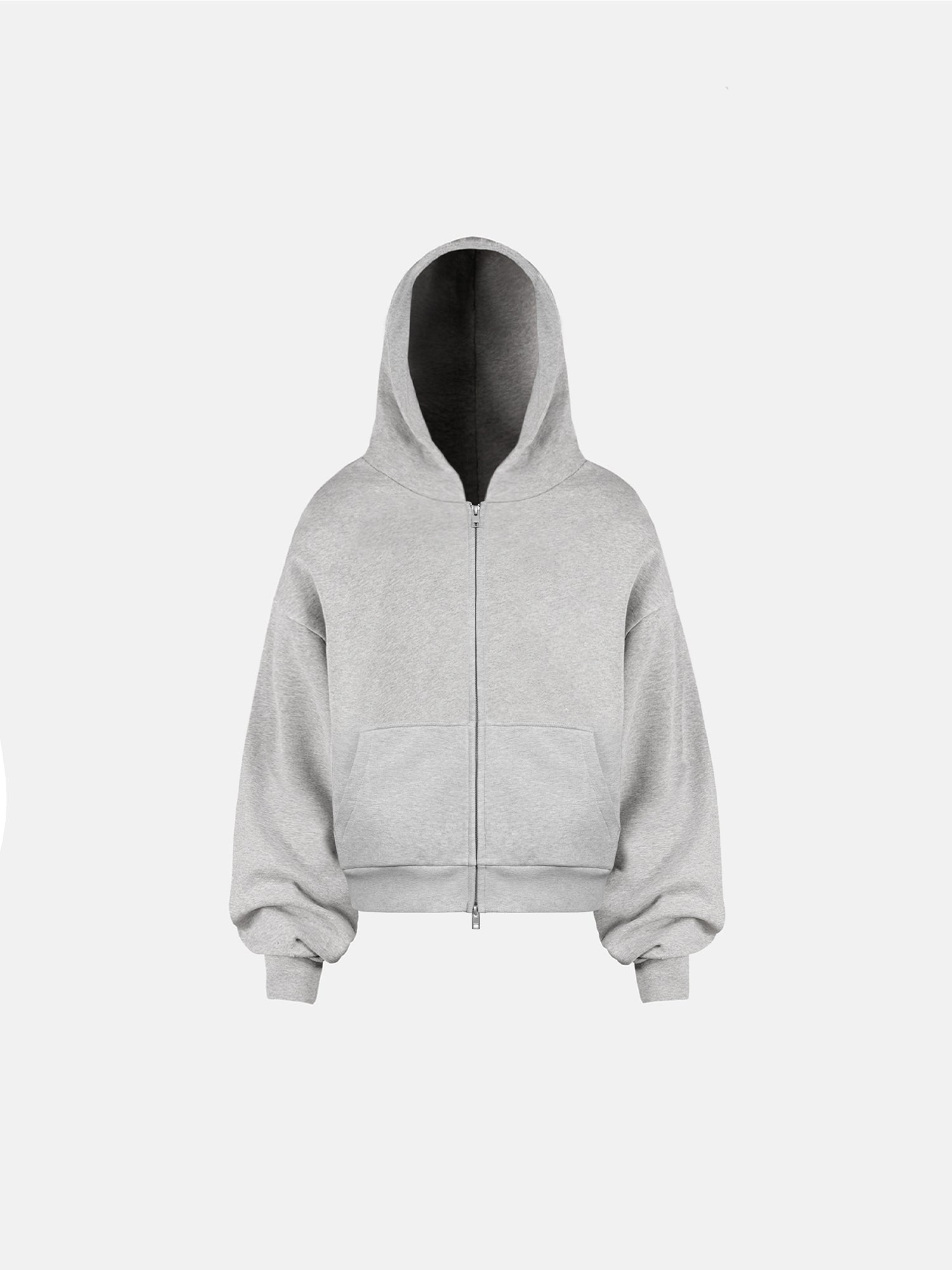 THE BLANC ZIP HOODIE - GRAY-Fineriform