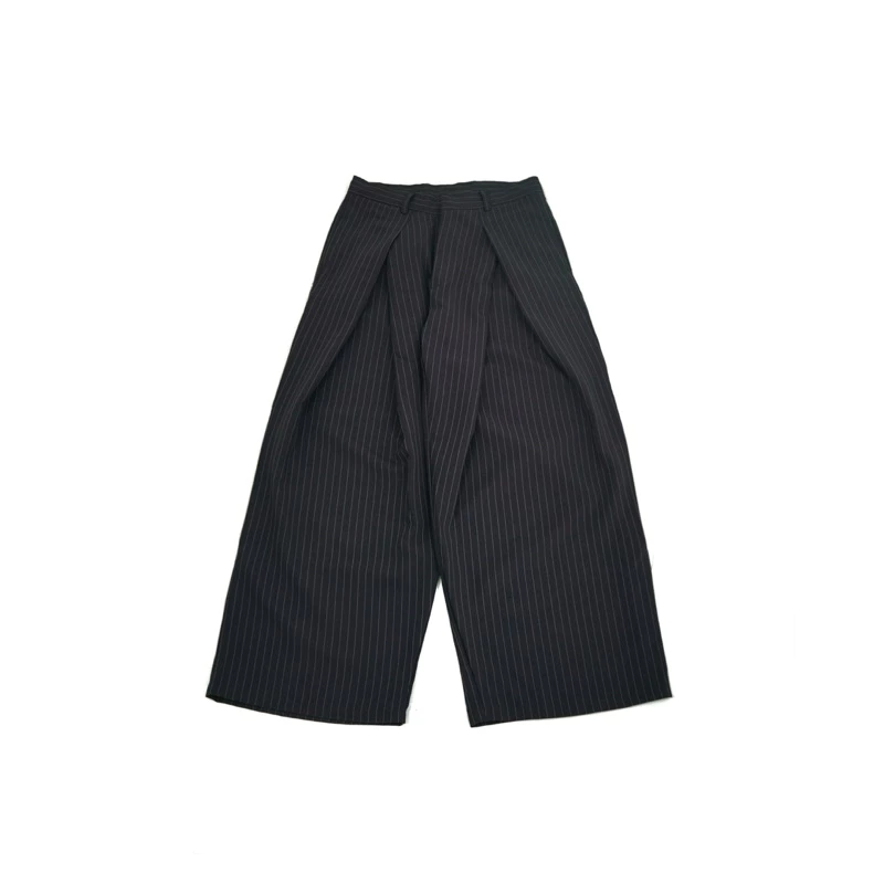 Striped double pleated trousers-Fineriform