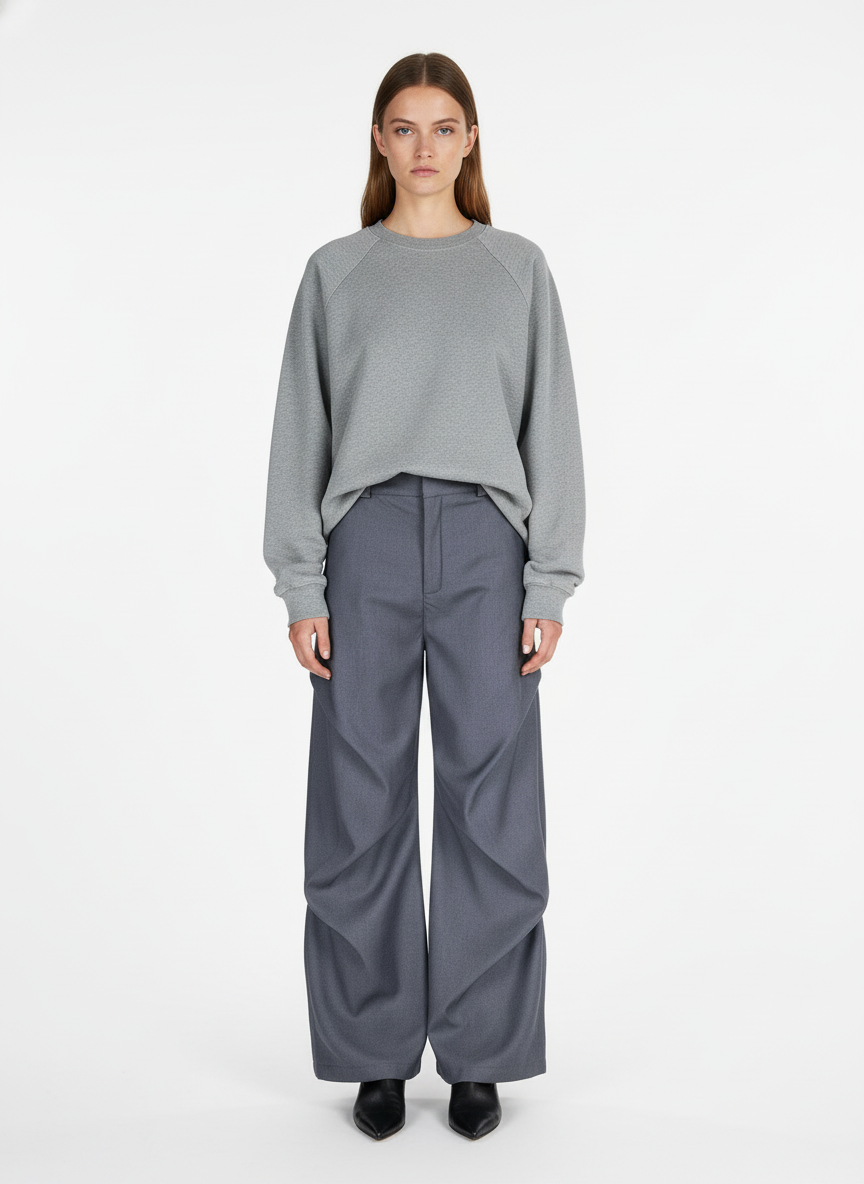 Woven Retro Cleanfit Pleated Drape Pants-Fineriform