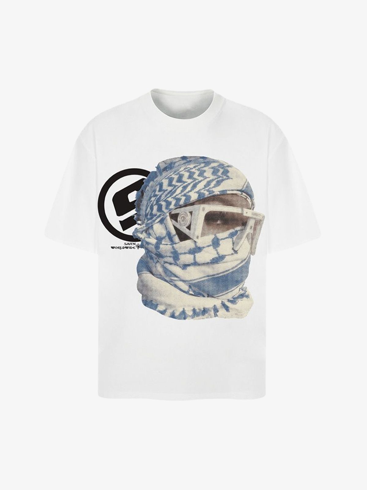 Masked Portrait Graphic T-Shirt-Fineriform