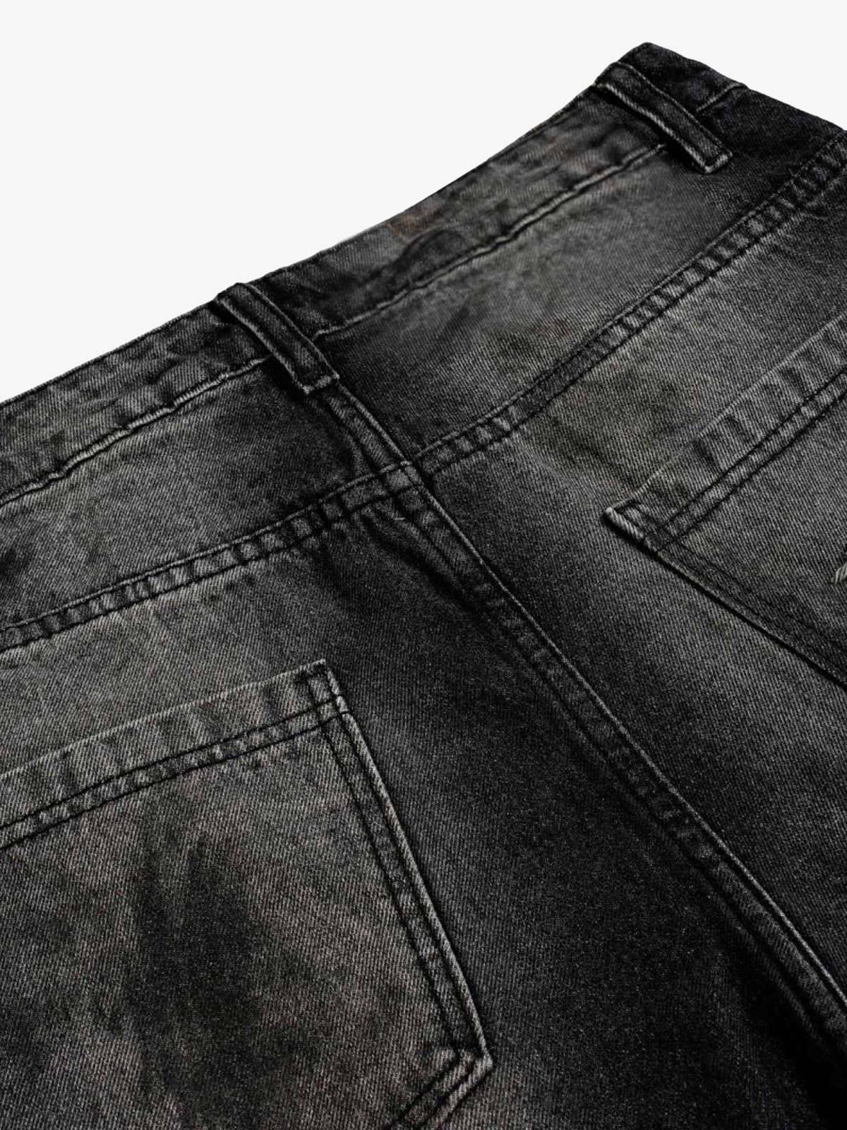 Street Stripe Dirty Dye Barrel Jeans-Fineriform