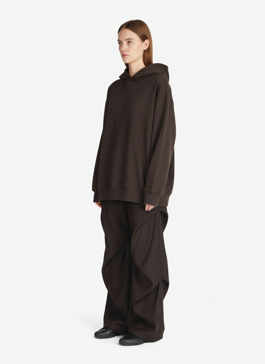 Woven Retro Cleanfit Pleated Drape Pants-Fineriform