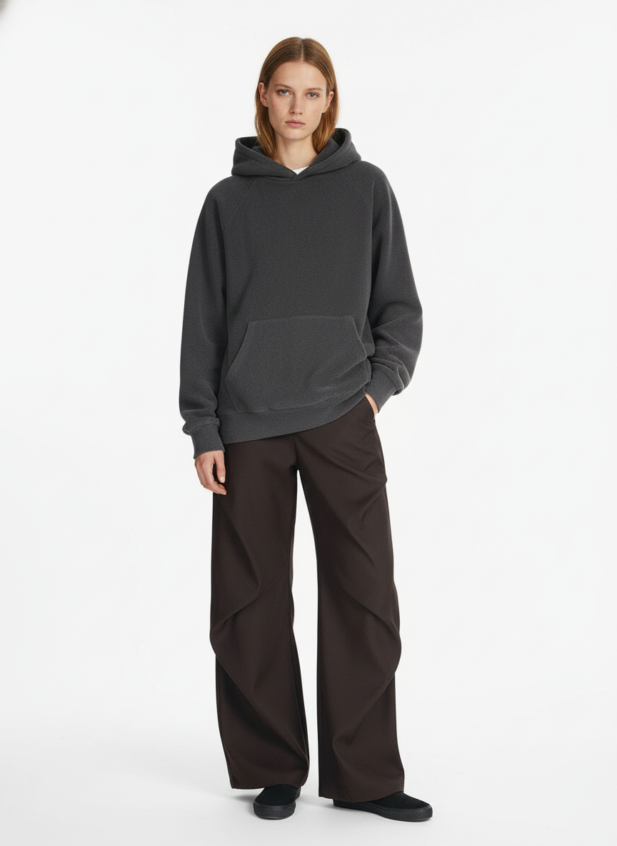 Woven Retro Cleanfit Pleated Drape Pants-Fineriform