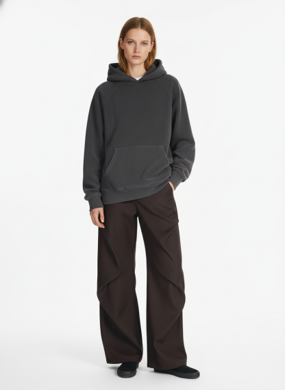 Woven Retro Cleanfit Pleated Drape Pants-Fineriform