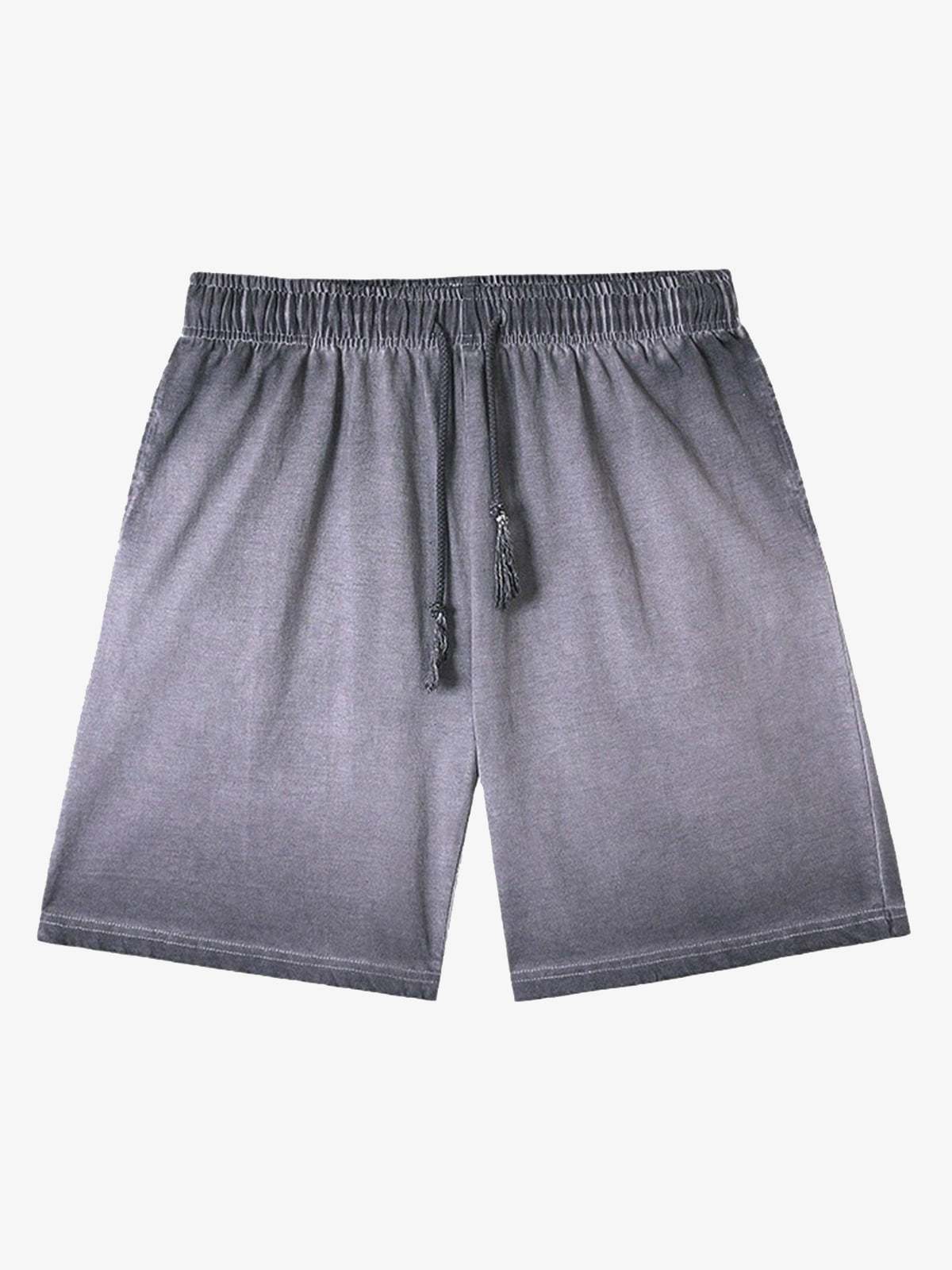 Distressed Washed Drawstring Shorts-Fineriform