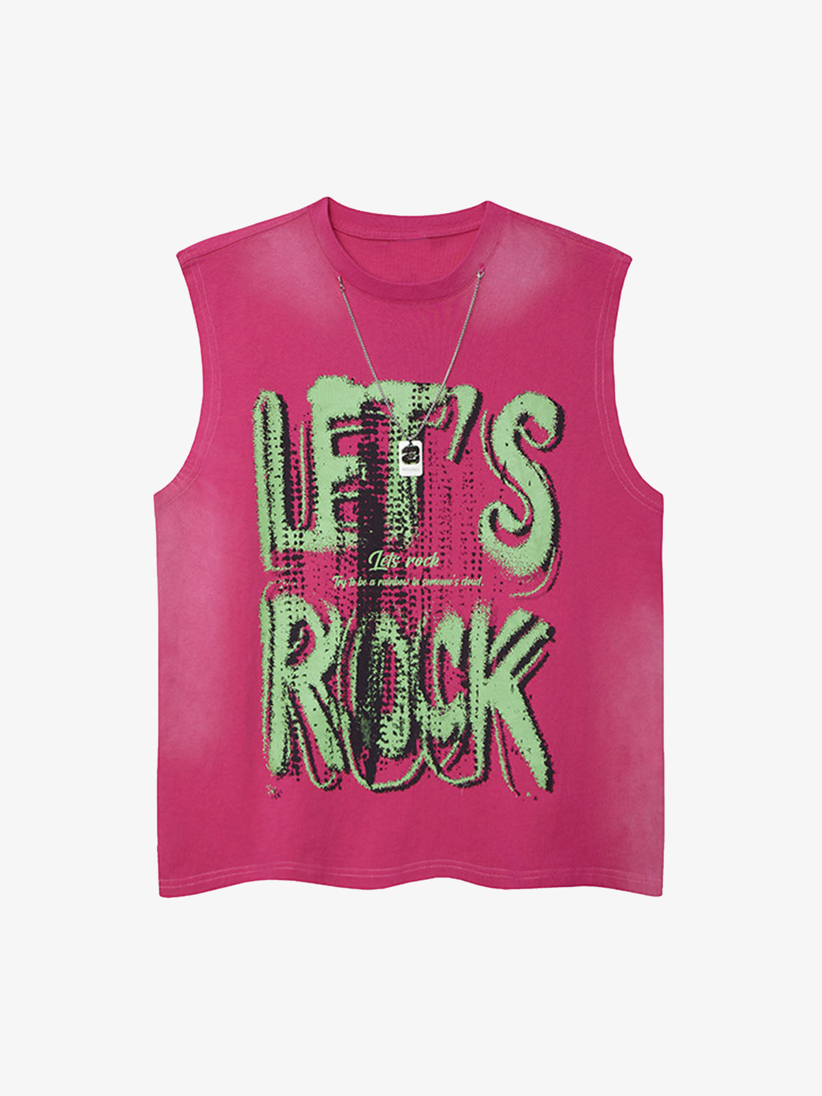 Street Graphic Spray Print Necklace T-Shirt-Fineriform