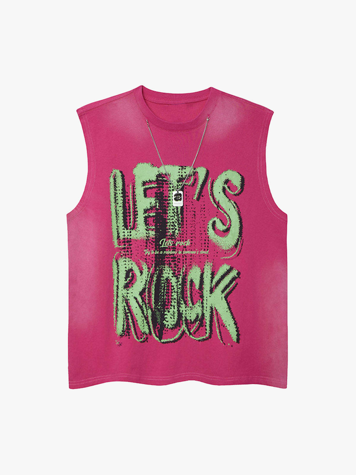 Street Graphic Spray Print Necklace T-Shirt-Fineriform