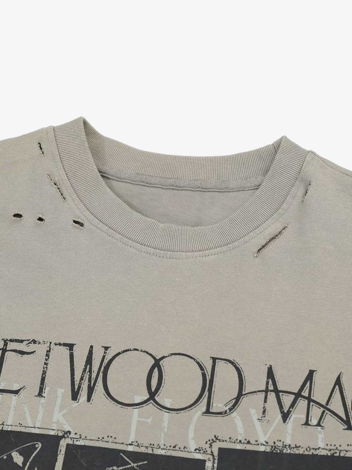 Jersey Distressed Camouflage Faux Two-Piece Graphic T-Shirt - 2420-Fineriform