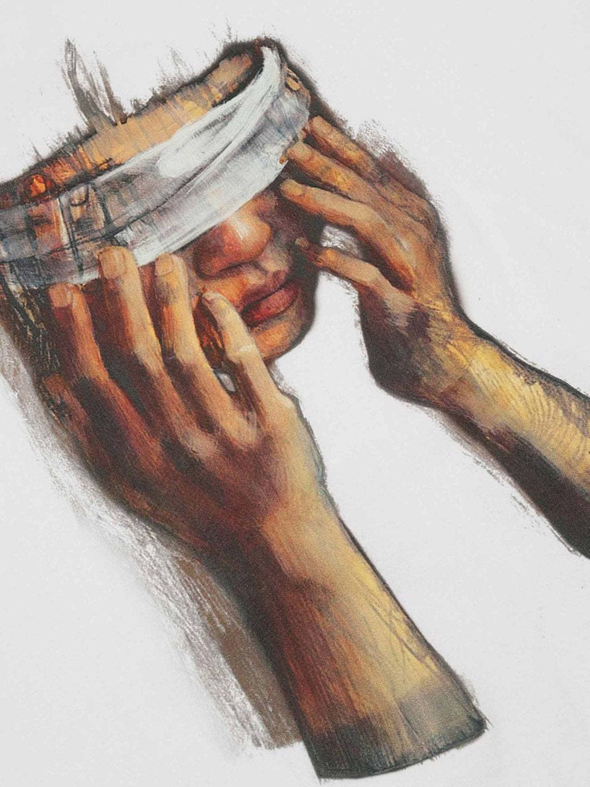 Thesupermade American Tide Loose Print Round Neck T-shirt -1640-Fineriform