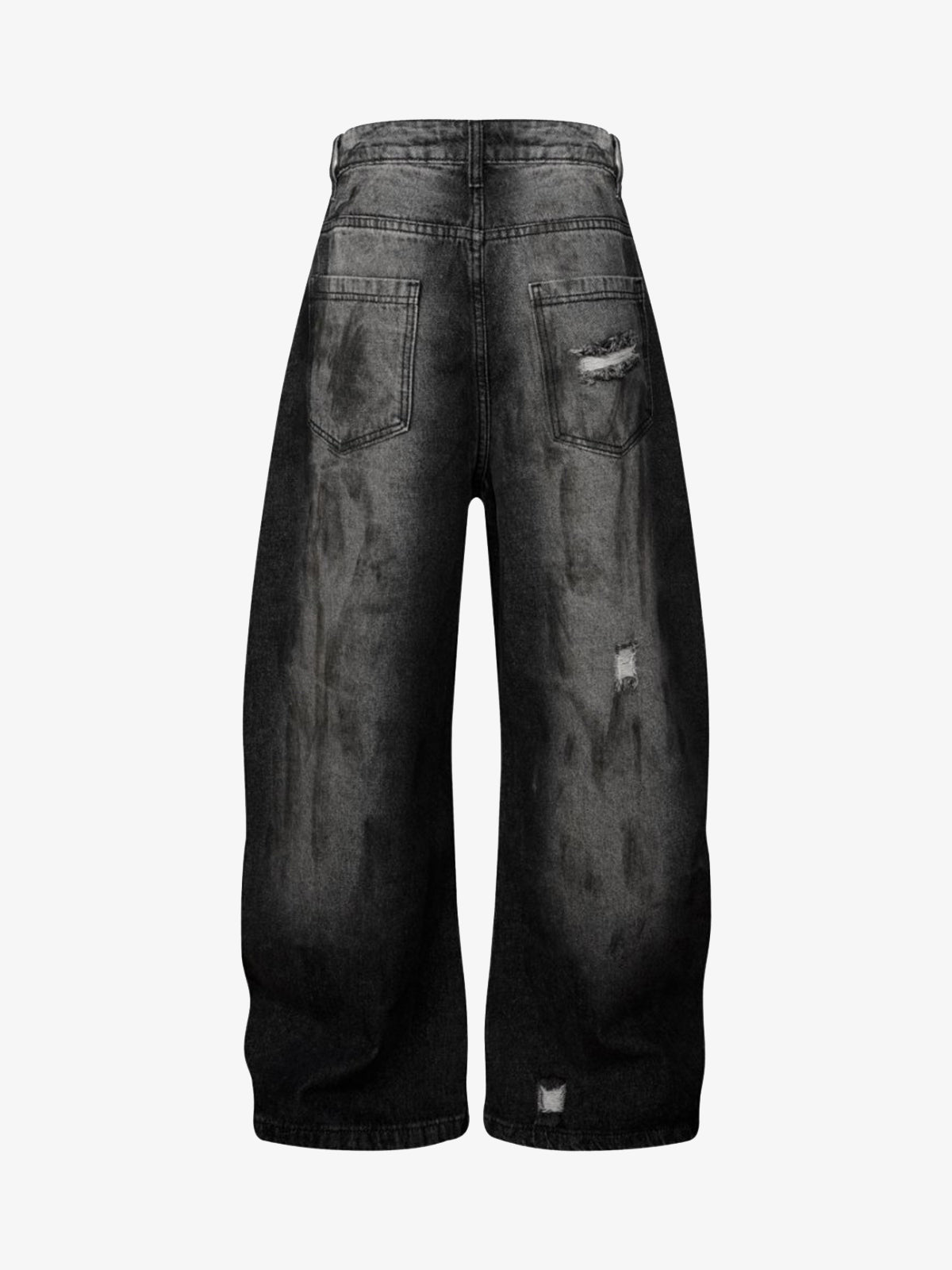 Street Stripe Dirty Dye Barrel Jeans-Fineriform