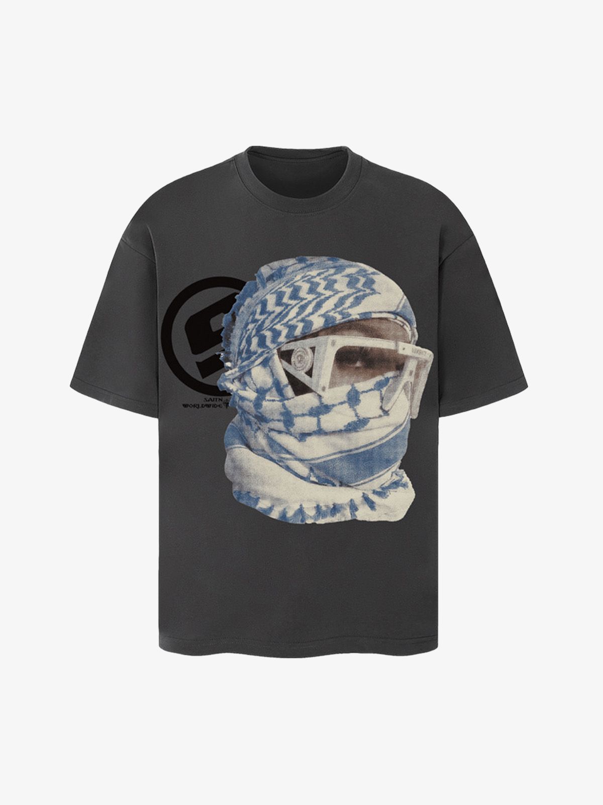 Masked Portrait Graphic T-Shirt-Fineriform