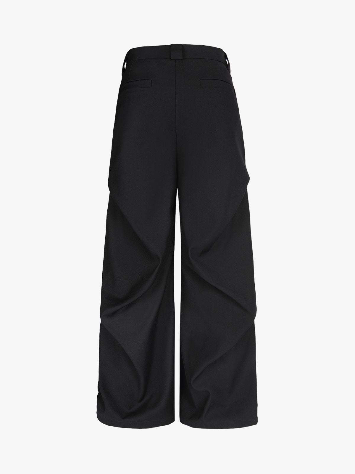Woven Retro Cleanfit Pleated Drape Pants-Fineriform