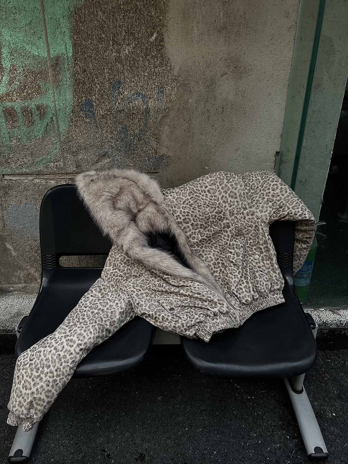 Cotton Cheetah Print Mink Fur Hooded Jacket - 2270-Fineriform