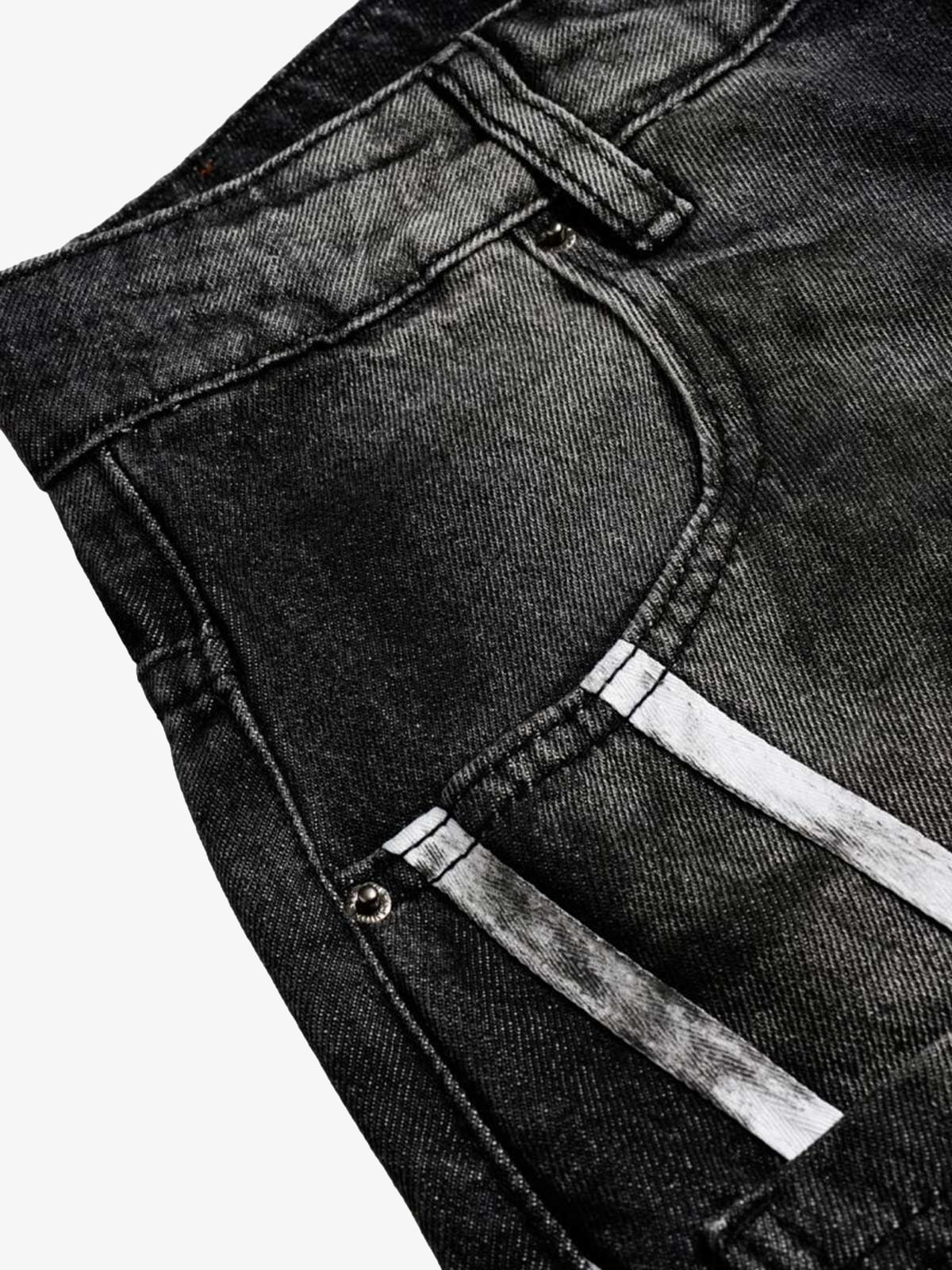 Street Stripe Dirty Dye Barrel Jeans-Fineriform