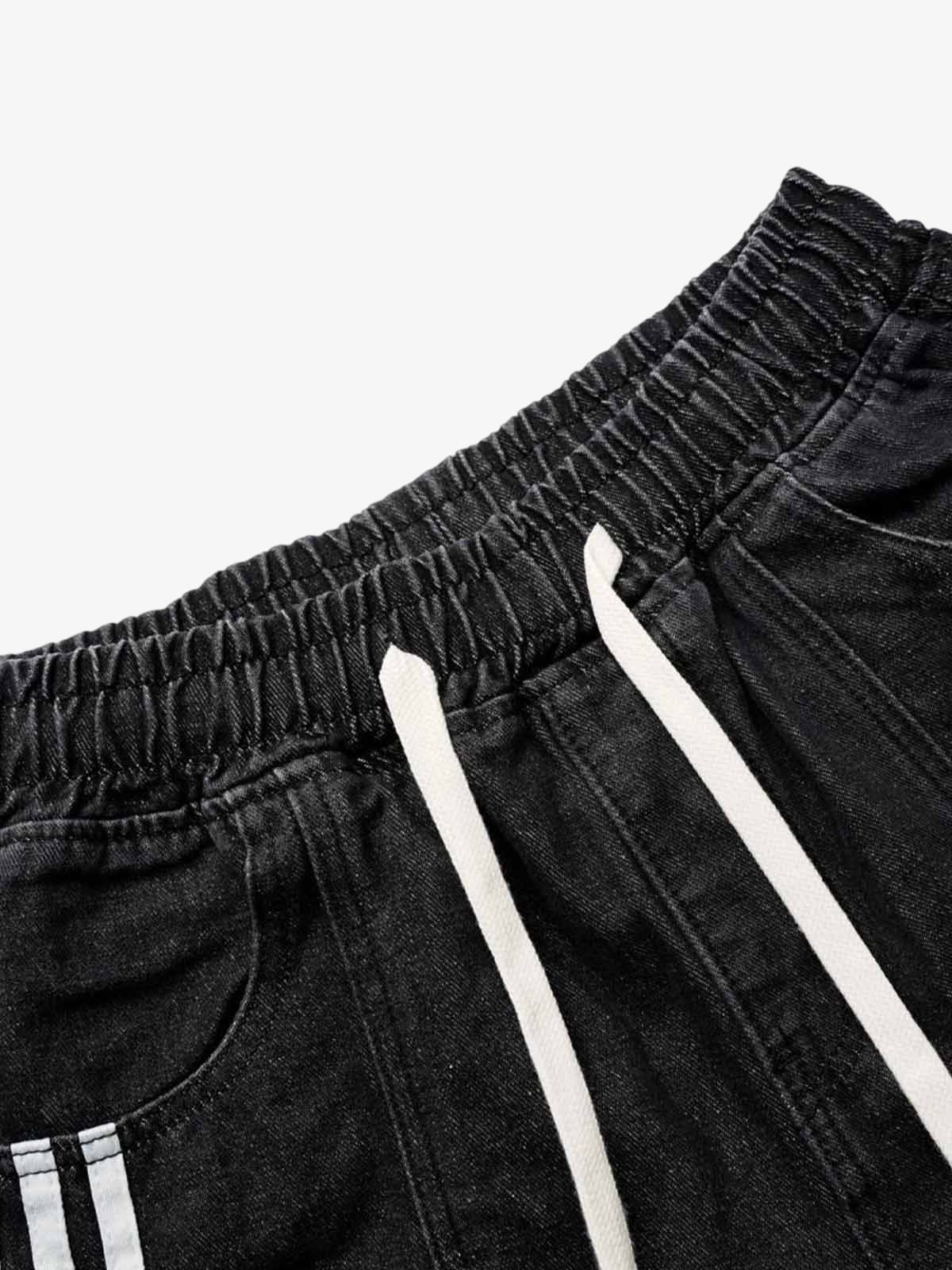 Washed Cargo Denim Shorts-Fineriform