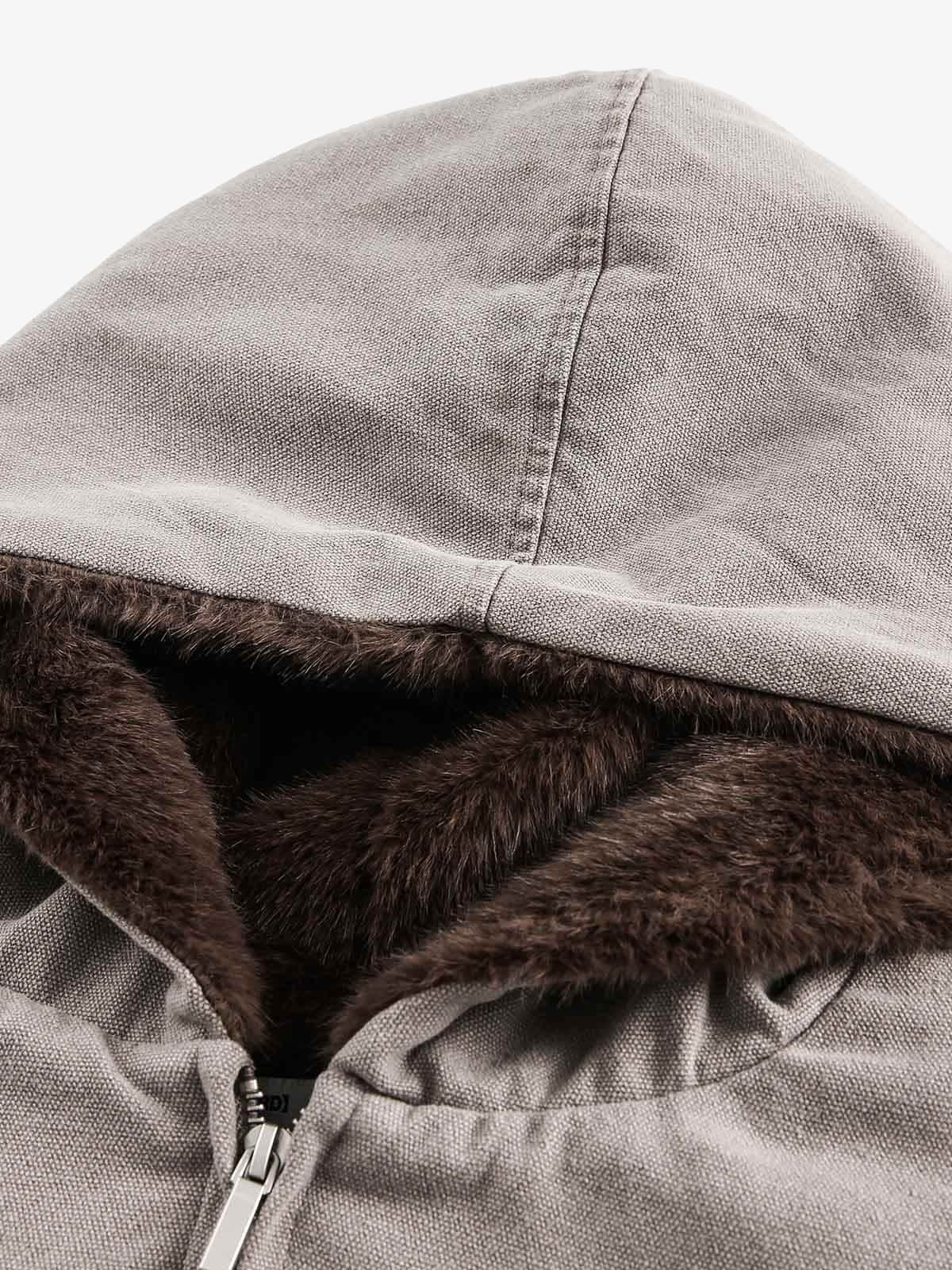Thesupermade Fur Hooded Zip Up Quilted Jacket - 2510-Fineriform