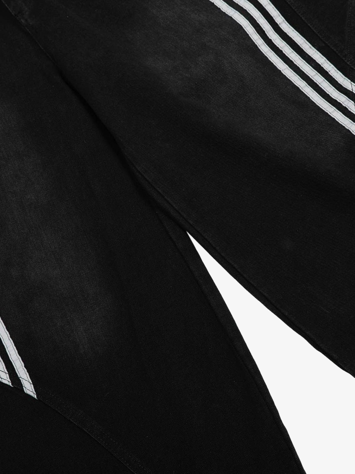 Denim Contrast Striped Stitching Barrel Jeans - 2504-Fineriform