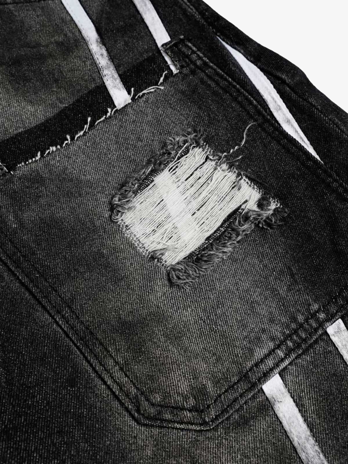 Street Stripe Dirty Dye Barrel Jeans-Fineriform