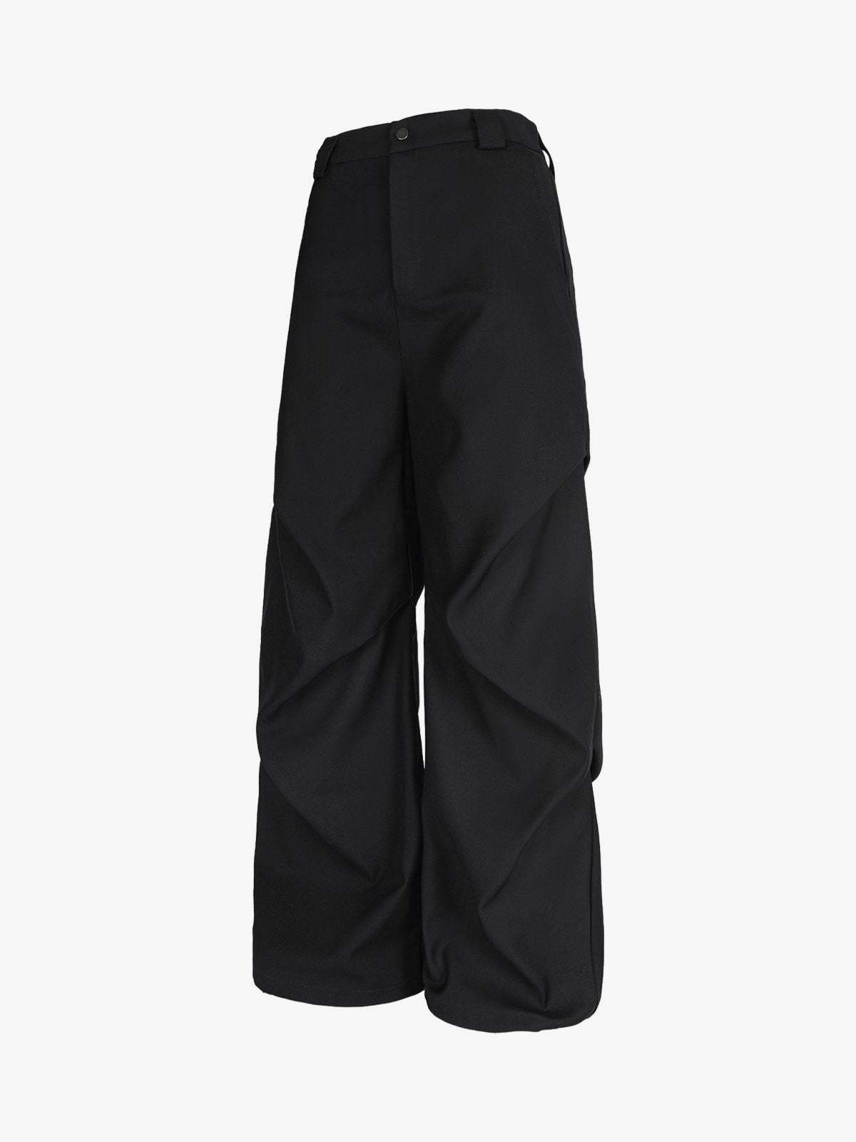 Woven Retro Cleanfit Pleated Drape Pants-Fineriform