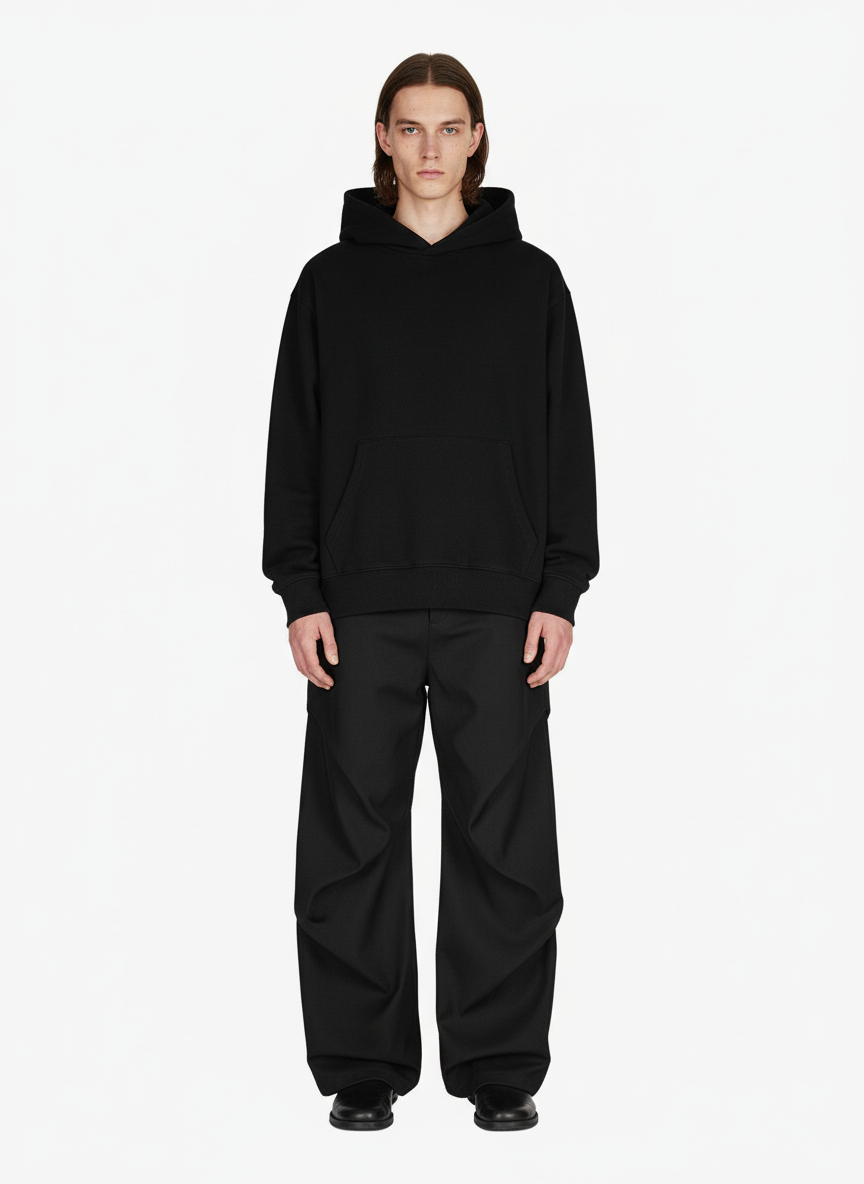 Woven Retro Cleanfit Pleated Drape Pants-Fineriform