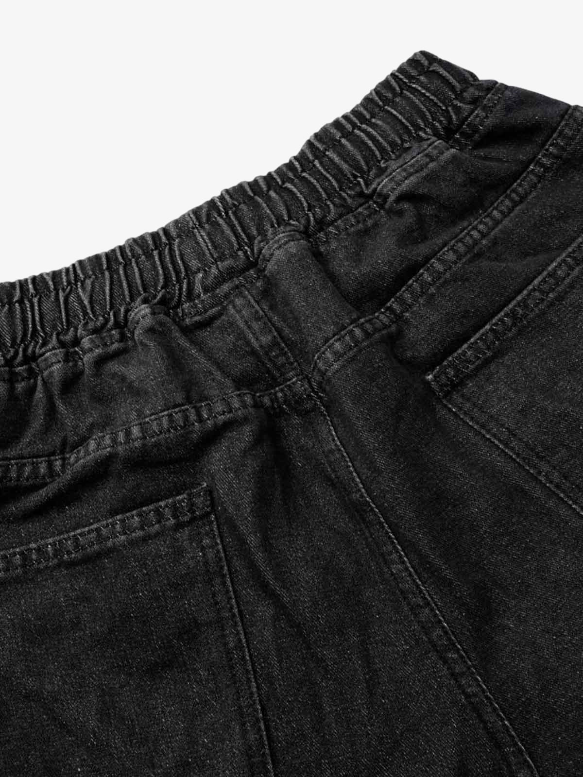 Washed Cargo Denim Shorts-Fineriform