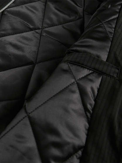Retro Fur Hooded Fleece Bomber Jacket - 2478-Fineriform