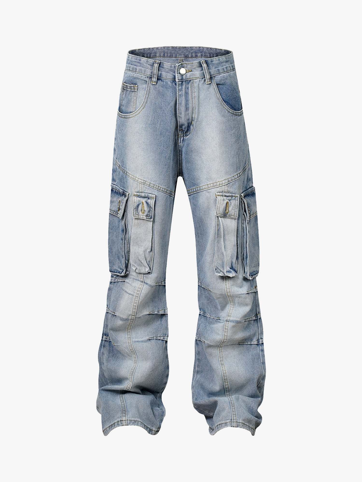 Thesupermade American Street Style Washed Distressed Jeans - 2236-Fineriform