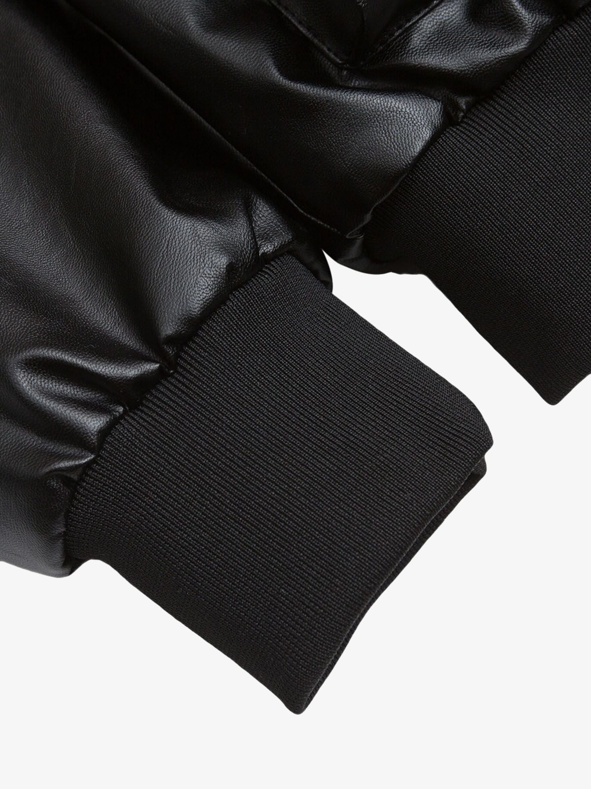 Deconstructed Multi Pocket Fur Hooded PU Leather Jacket-Fineriform