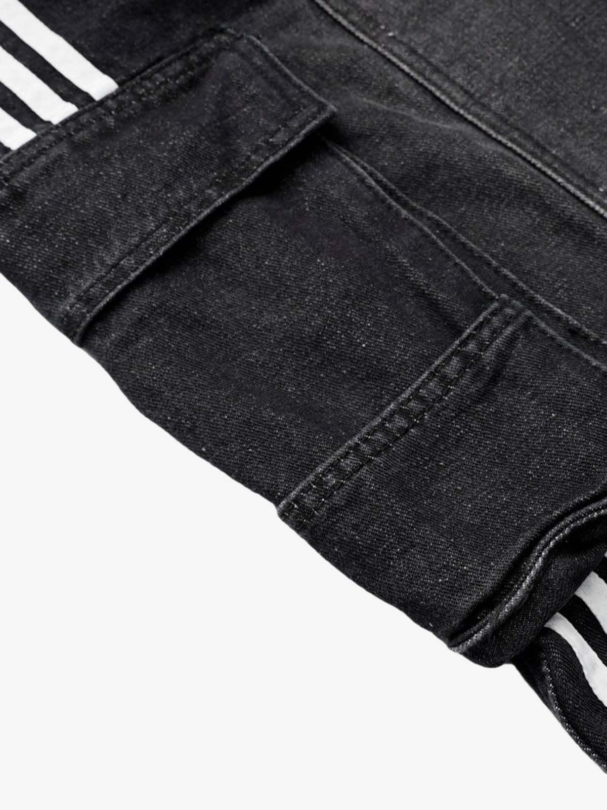 Washed Cargo Denim Shorts-Fineriform