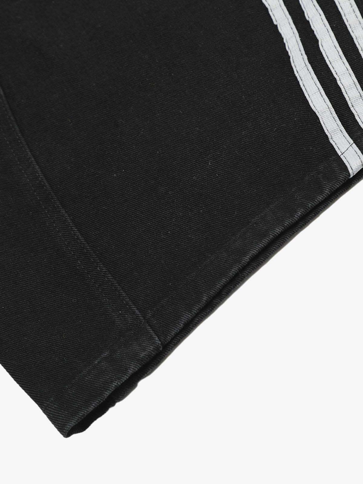 Denim Contrast Striped Stitching Barrel Jeans - 2504-Fineriform