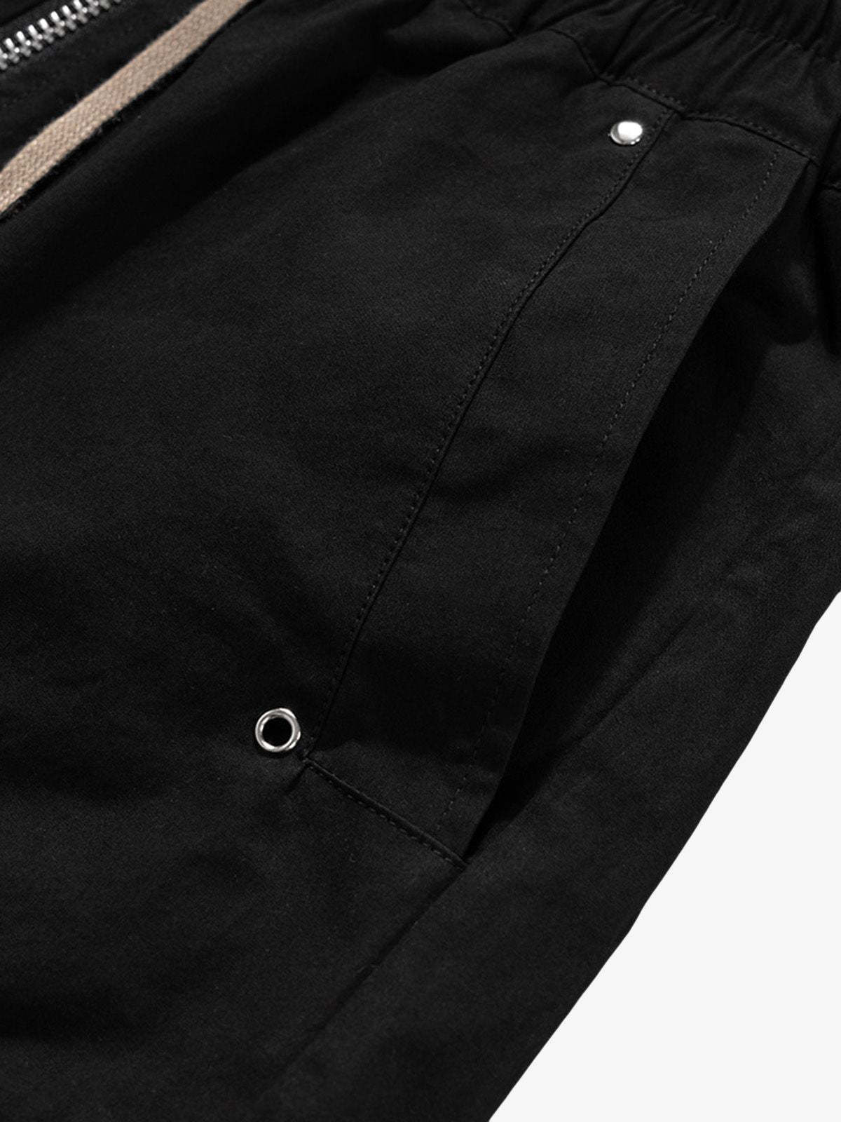 Woven Multi-Pocket Baggy Flared Pants - 2321-Fineriform