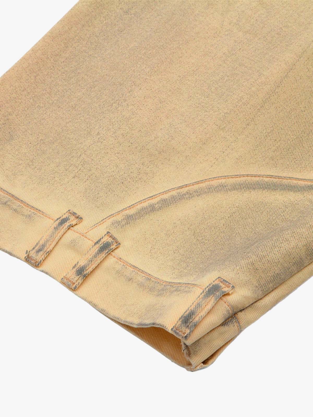 Washed Distressed Detachable Scarf Barrel Jeans - 2550-Fineriform