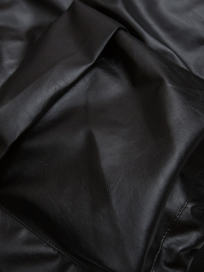 Deconstructed Multi Pocket Fur Hooded PU Leather Jacket-Fineriform