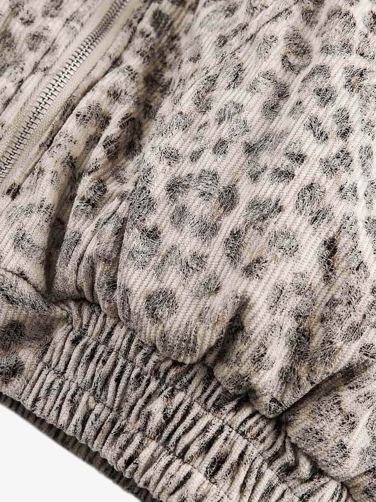 Cotton Cheetah Print Mink Fur Hooded Jacket - 2270-Fineriform