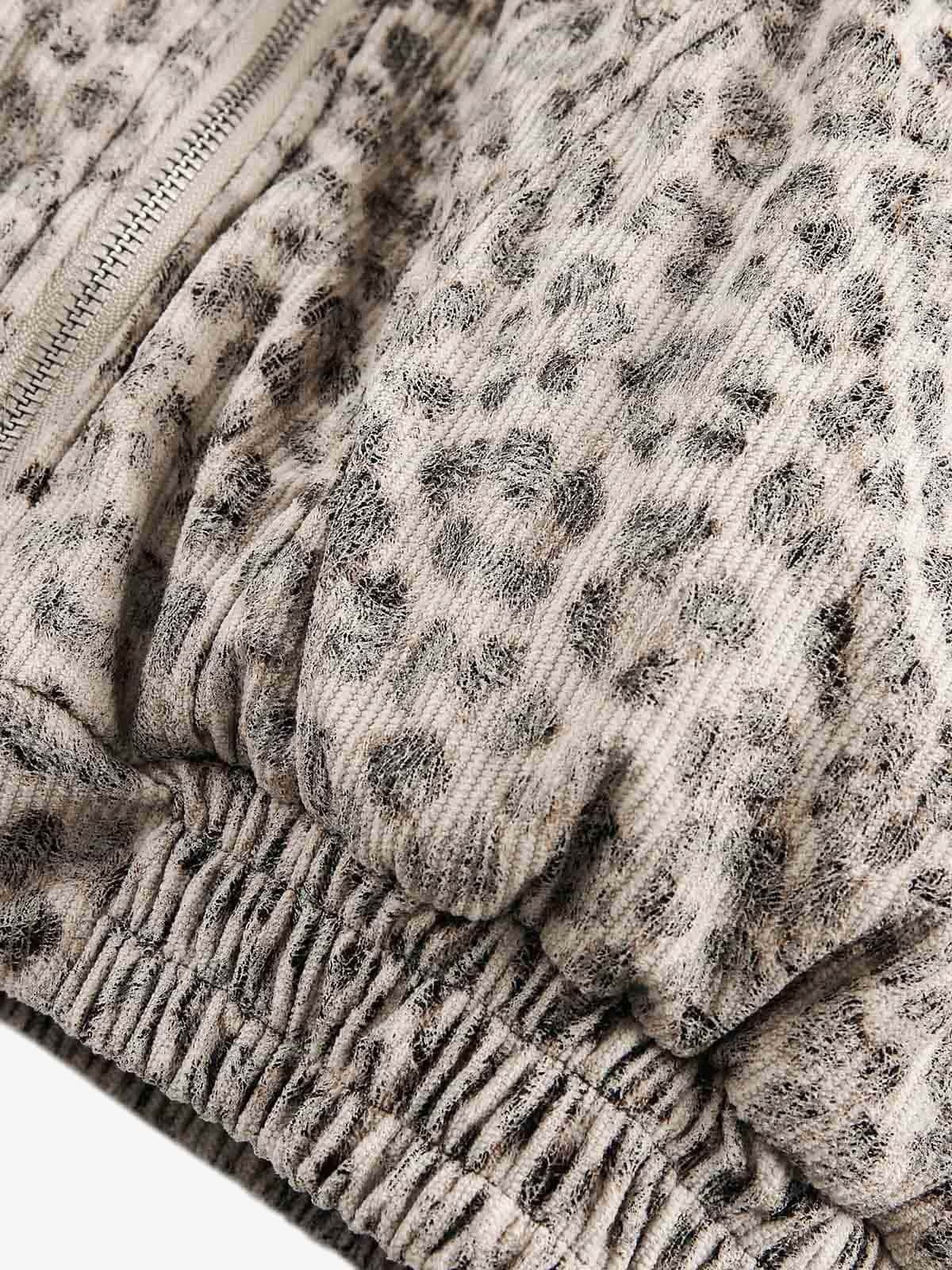 Cotton Cheetah Print Mink Fur Hooded Jacket - 2270-Fineriform