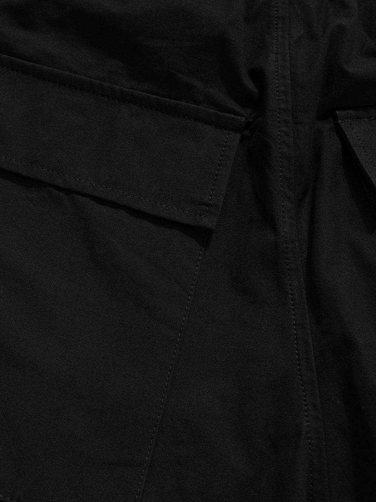 Woven Multi-Pocket Baggy Flared Pants - 2321-Fineriform