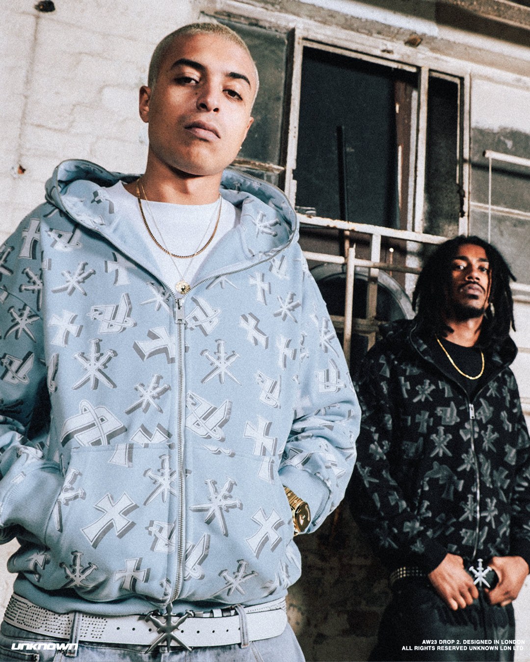 BLACK DAGGERS FULL ZIP HOODIE-Fineriform