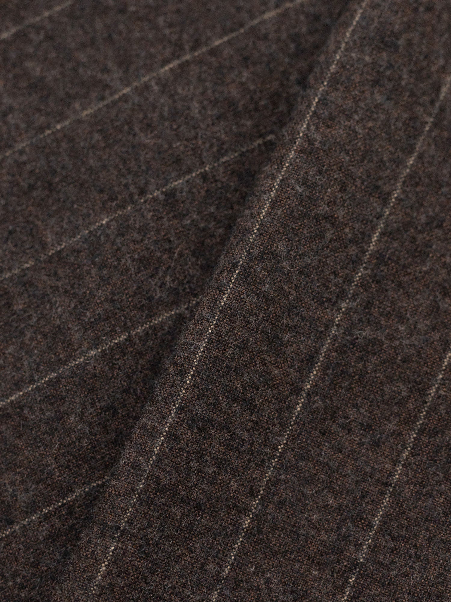 PINSTRIPE PLEATED PANTS - BROWN-Fineriform