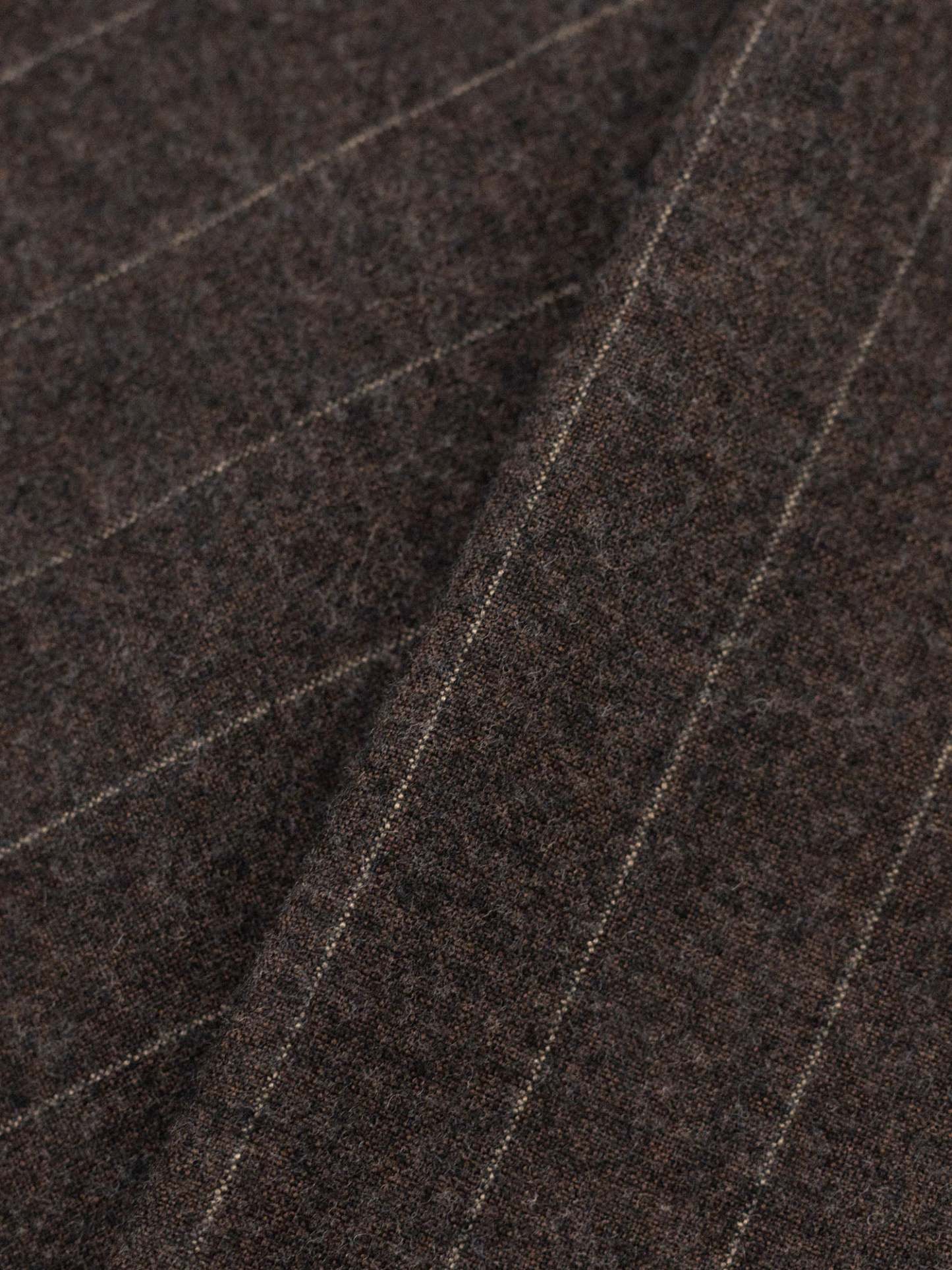 PINSTRIPE PLEATED PANTS - BROWN-Fineriform