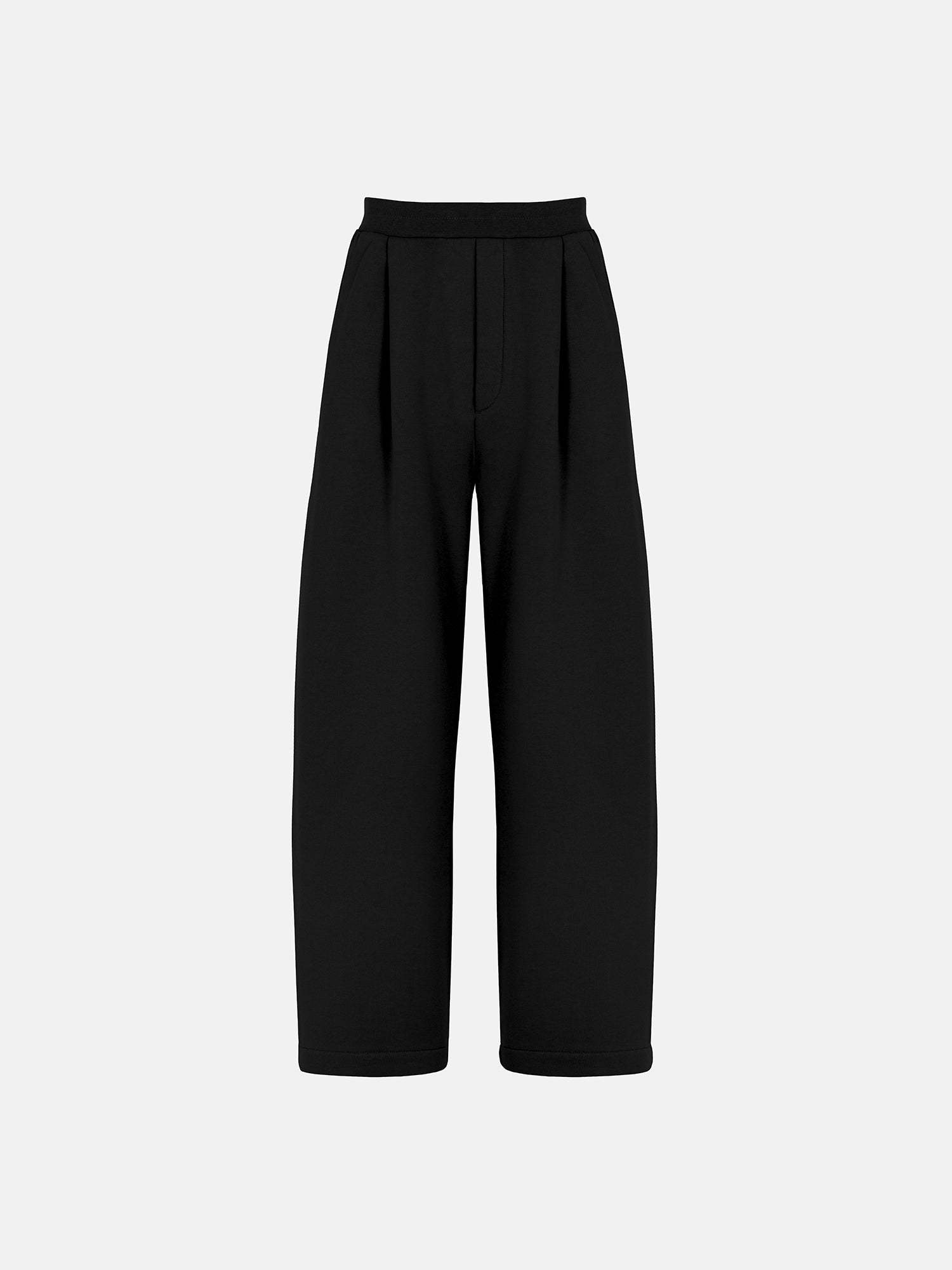 PLEATED SWEATPANTS - BLACK-Fineriform