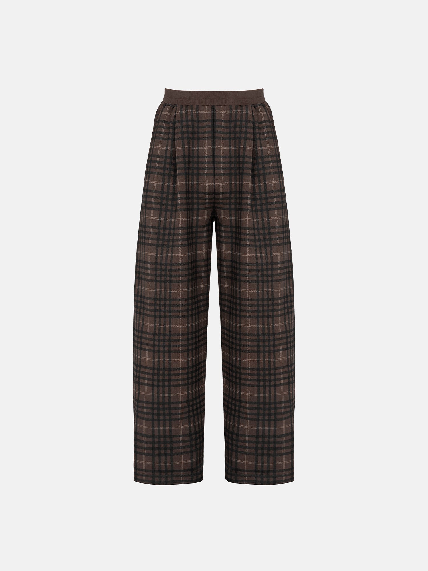 PLEATED SWEATPANTS - TARTAN-Fineriform