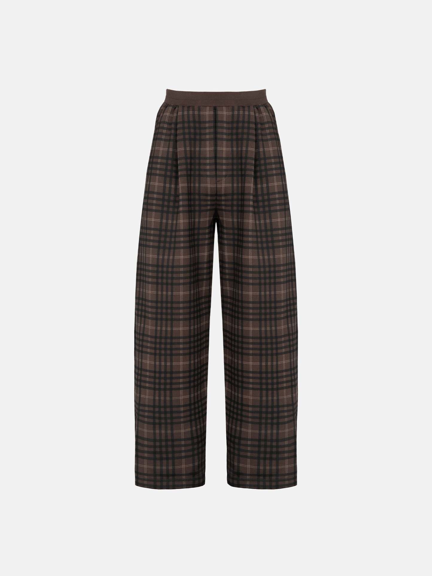 PLEATED SWEATPANTS - TARTAN-Fineriform