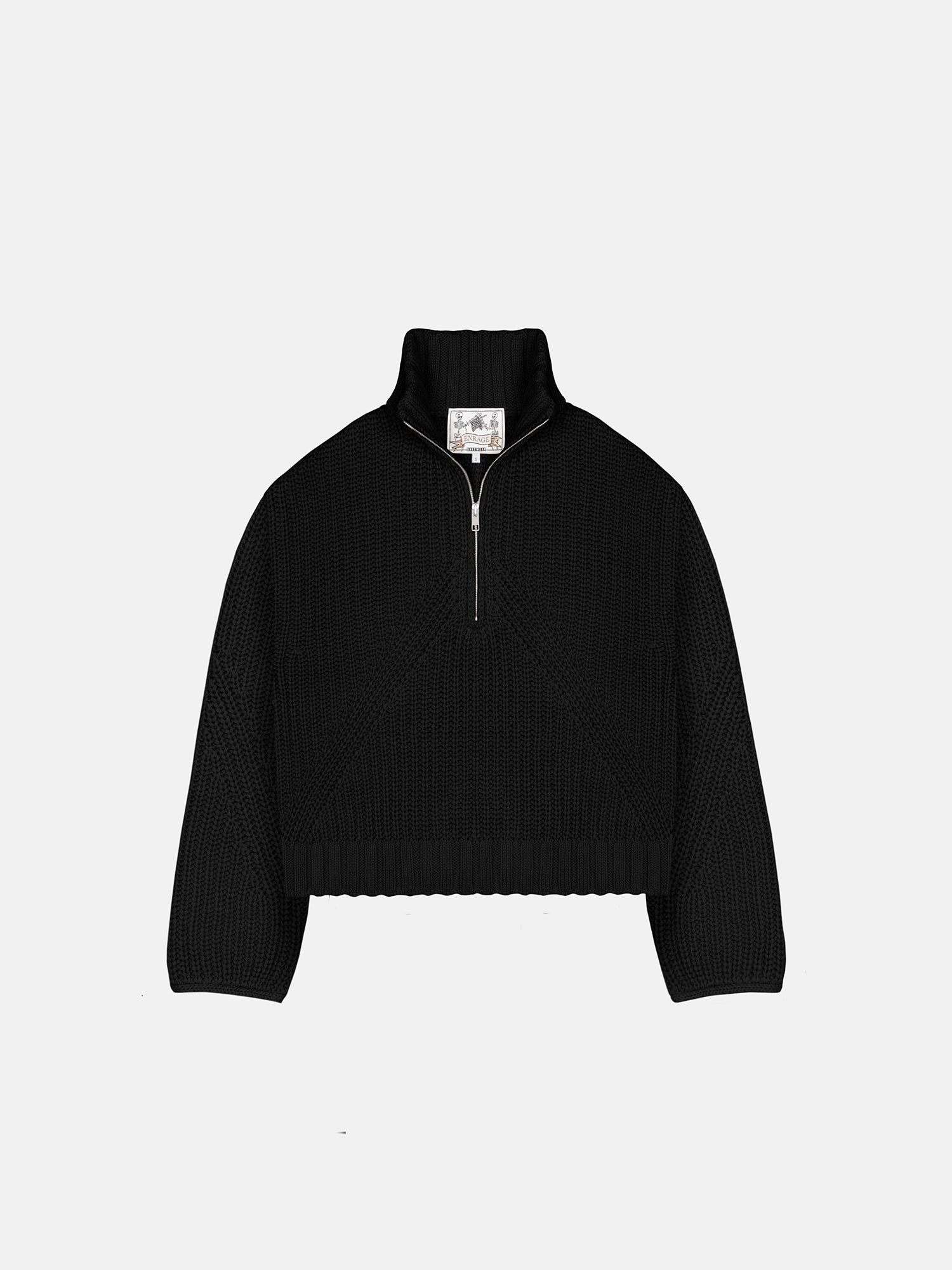 QUARTER ZIP - BLACK-Fineriform